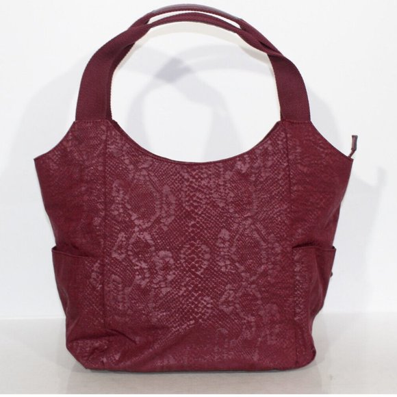 KIPLING Womens Shoulder Handbag Bag Large Burgundy Designer Shopping Hobo Luz - Picture 2 of 9